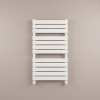Brita Bathrooms Designer Vertical Flat Single Panel White Towel Warmer Radiator 1050 x 600mm