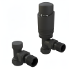 Brita Bathrooms Designer Matt Anthracite Thermostatic Angled Radiator Valves with Lockshield – 15mm TRV Pair