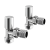 Brita Bathrooms Chrome Manual Angled Radiator Valves – 15mm Valve Pair