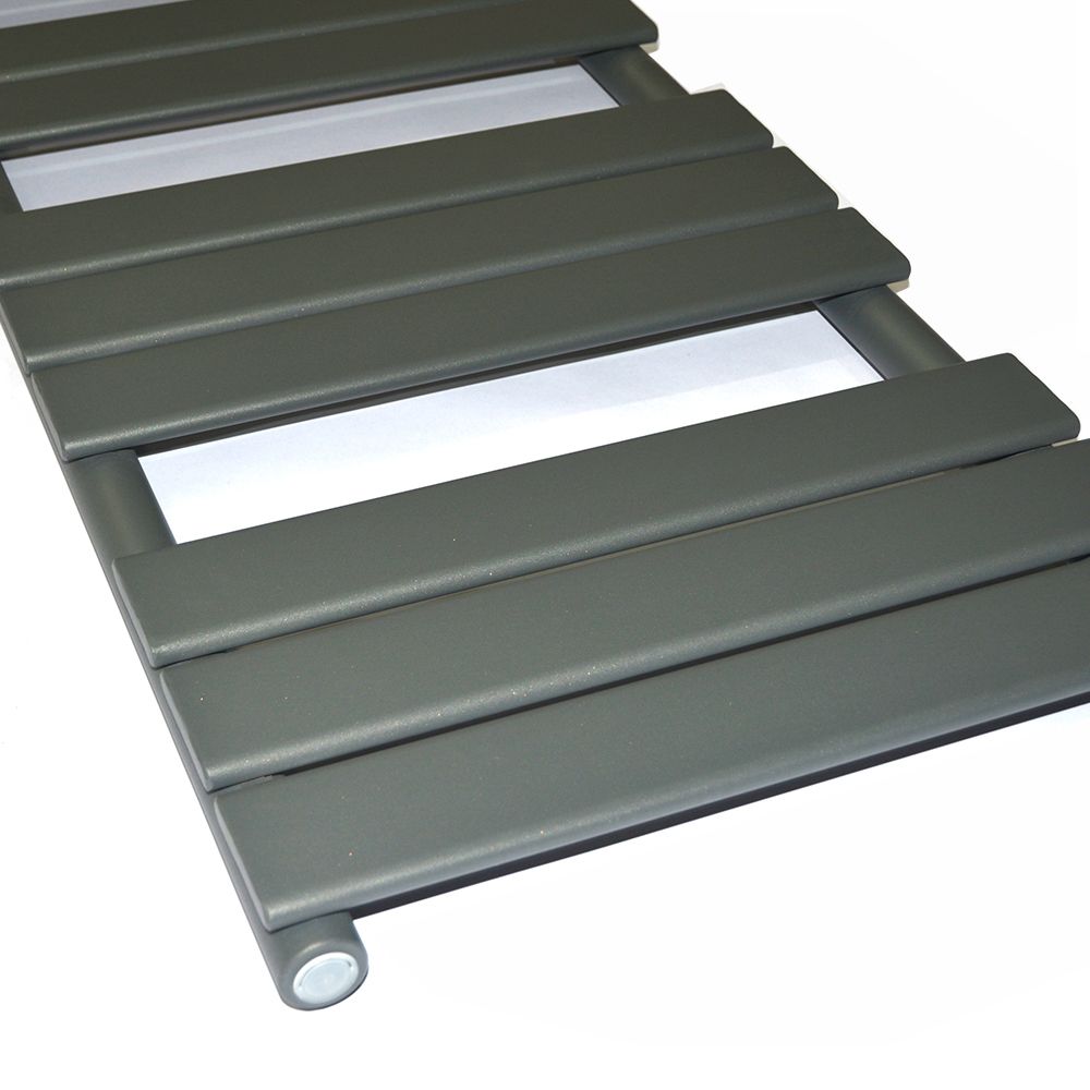 1000 x 600mm Designer Vertical Anthracite Towel Warmer Radiator – Flat Single Panel | 2564 BTU – Brita Bathrooms