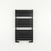 Brita Bathrooms Designer Vertical Flat Single Panel Black Towel Warmer Radiator 1050 x 600mm