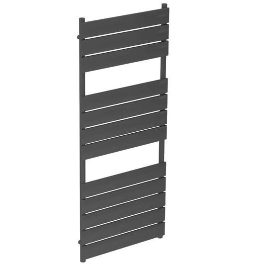 1000 x 600mm Designer Vertical Anthracite Towel Warmer Radiator – Flat Single Panel | 2564 BTU – Brita Bathrooms