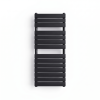 Brita Bathrooms Designer Vertical Flat Single Panel Black Towel Warmer Radiator 1200 x 500mm