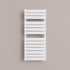 Brita Bathrooms Designer Vertical Flat Single Panel White Towel Warmer Radiator 1200 x 500mm