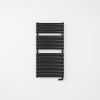 Brita Bathrooms Designer Vertical Flat Single Panel Black Towel Warmer Radiator 1200 x 600mm