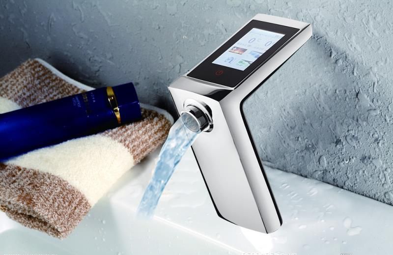 Brita Bathrooms Digital Display Bathroom Tap – Touch LCD Screen Cold & Hot Mixer with Precision Temperature Control (Chrome)