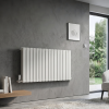 Brita Bathrooms 600 x 1216mm Designer Horizontal Flat Double Panel Radiator – Gloss White | 7341 BTU