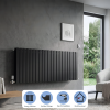 Brita Bathrooms 600 x 1596mm Designer Horizontal Flat Double Panel Radiator – Matt Black | 8561 BTU