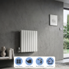 Brita Bathrooms Designer Horizontal Flat Double Panel White Radiator 600 x 608mm – 3315 BTU