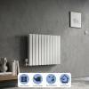 Brita Bathrooms 600 x 988mm Designer Horizontal Flat Double Panel Radiator – Gloss White | 5565 BTU
