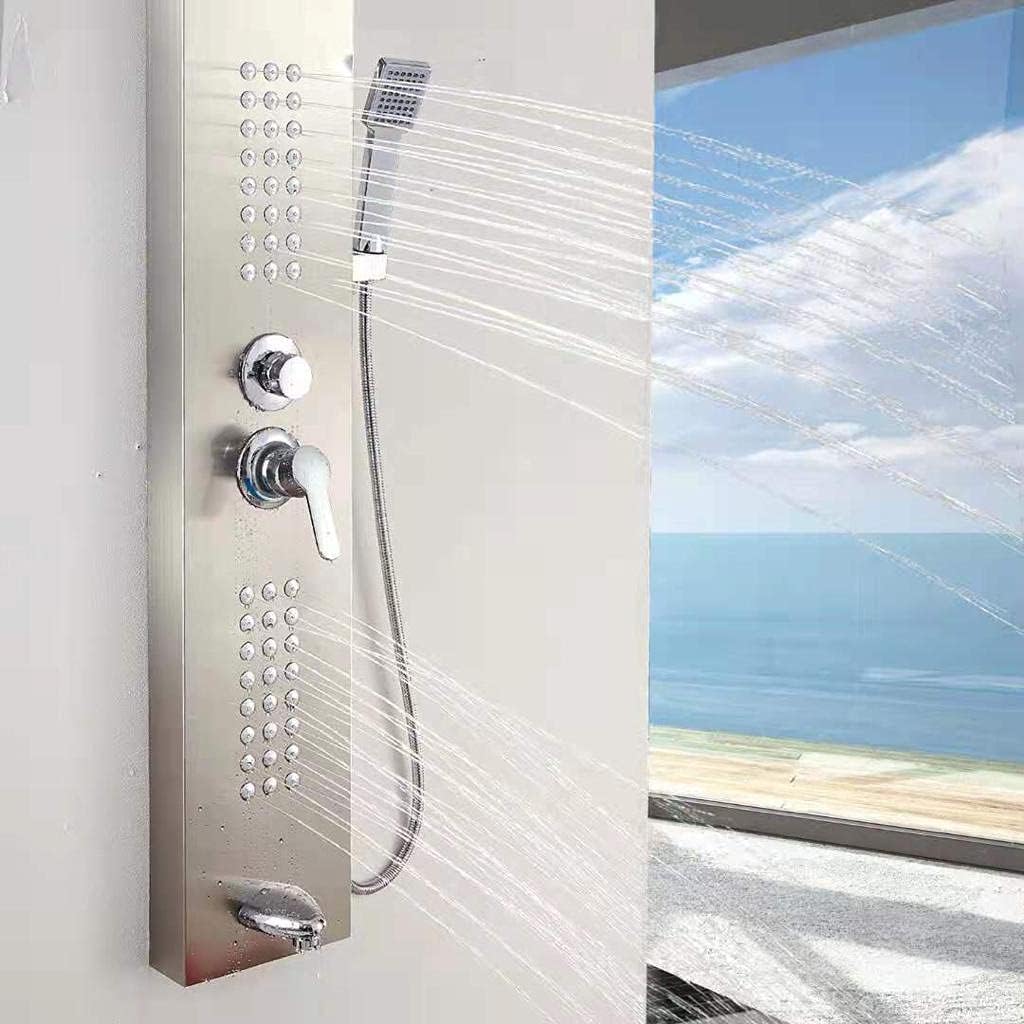 Brita Bathrooms 5-in-1 Thermostatic Shower Panel Tower – Chrome Finish with Rainfall, Waterfall & 48 Body Jets