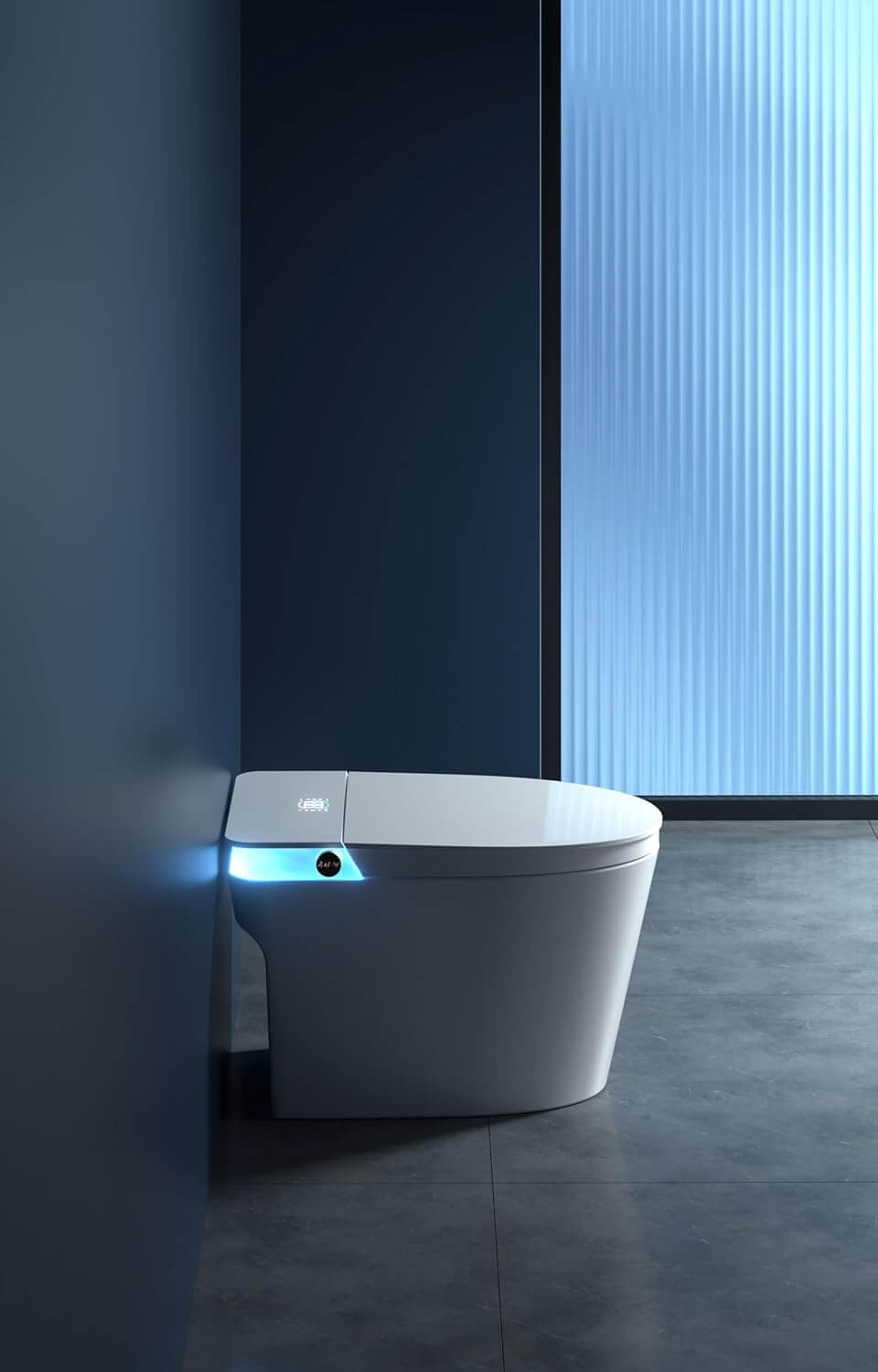 Brita Bathrooms Smart Intelligent Round Toilet (P-Trap) – Remote Control, Warm Seat, Auto Open/Flush, Bidet Wash & Warm Air Dryer
