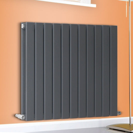 600 x 836mm Designer Horizontal Double Panel Radiator – Anthracite Flat Panel | 5151 BTU