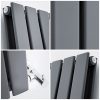 Brita Bathrooms Designer Vertical Flat Double Panel Anthracite Radiator 1600 x 532mm – 6761 BTU