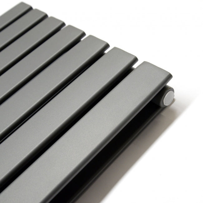 1600 x 608mm Designer Vertical Double Panel Radiator – Anthracite Flat Panel | 11257 BTU