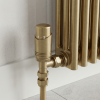 Brita Bathrooms Designer Gold Thermostatic Angled Radiator Valves with Lockshield – 15mm TRV Pair