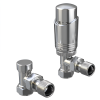 Brita Bathrooms Designer Chrome Thermostatic Angled Radiator Valves with Lockshield – 15mm TRV Pair