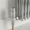 Brita Bathrooms Designer Chrome Thermostatic Angled Radiator Valves with Lockshield – 15mm TRV Pair