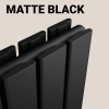 Brita Bathrooms 1800 x 532mm Designer Vertical Flat Double Panel Radiator – Matt Black | 7781 BTU