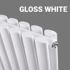 Brita Bathrooms Designer Vertical Oval Double Panel Gloss White Radiator 1600 x 420mm – 7024 BTU