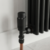 Brita Bathrooms Designer Matt Black Thermostatic Angled Radiator Valves with Lockshield – 15mm TRV Pair