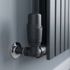 Brita Bathrooms Designer Matt Anthracite Thermostatic Corner Radiator Valves with Lockshield – 15mm TRV Pair