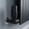 Brita Bathrooms Designer Matt Black Thermostatic Corner Radiator Valves with Lockshield – 15mm TRV Pair