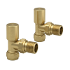 Brita Bathrooms Gold Manual Angled Radiator Valves – 15mm Valve Pair